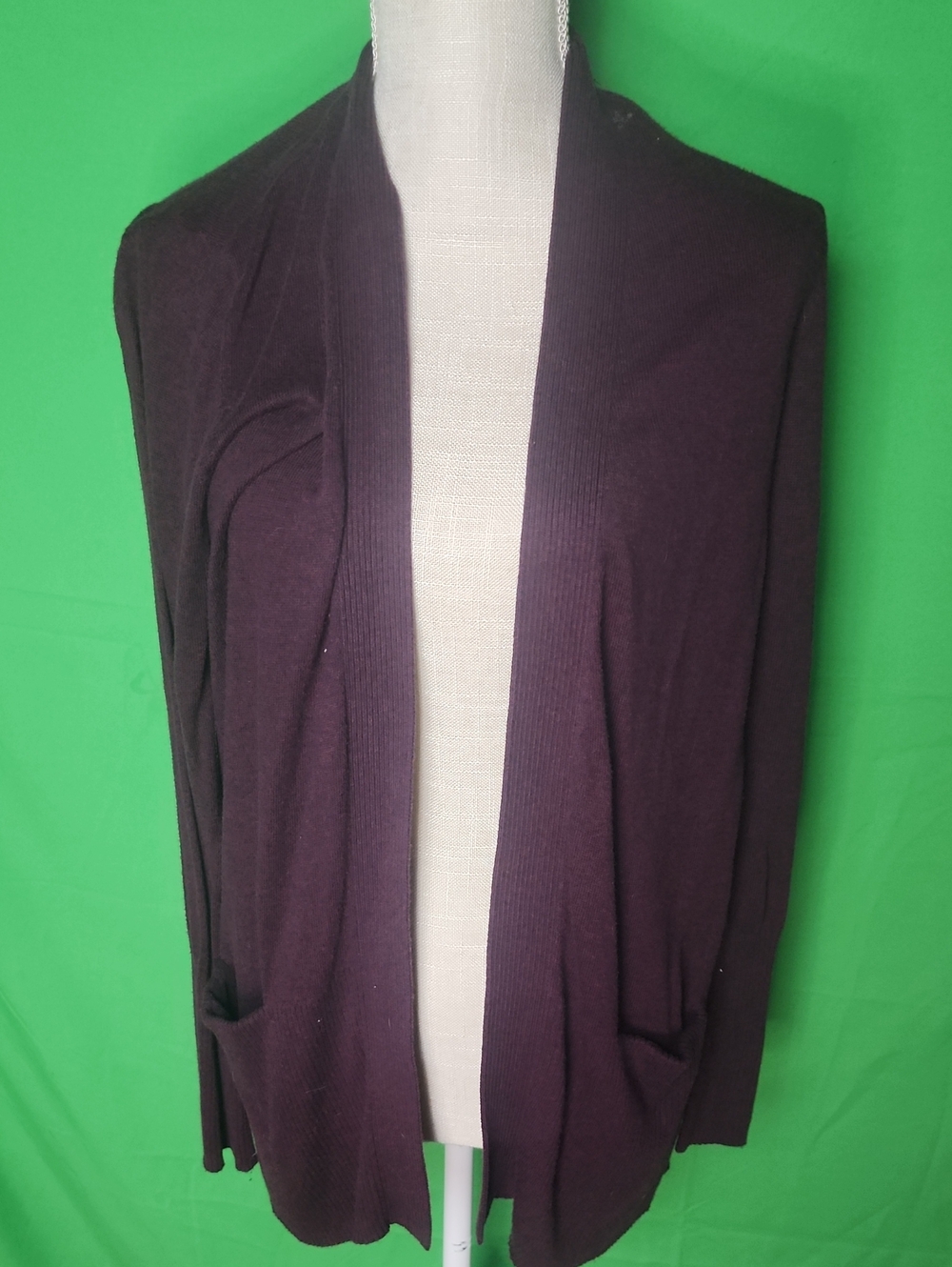 Sonoma Goods For Life Black Open Front Pocket Cardigan Sweater M